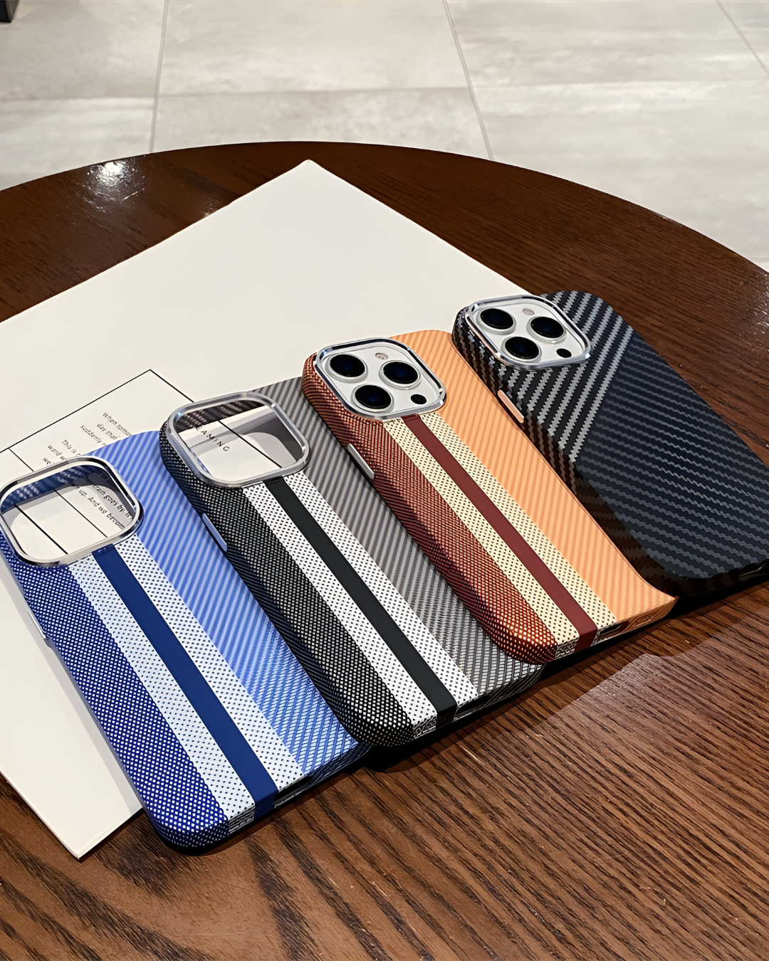Racing Stripe Carbon-Style Phone Case – Sleek, Durable & Sporty Look